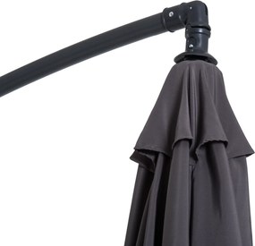 Outsunny parasol ogrodowy 3m z ręczną korbą szary stabilny i trwały idealny do ogrodu | Aosom PL