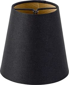 Klosz bawełniany do zaczepiania czarny 12 cm okrągły ze złotym wnętrzem