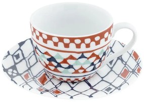 Zestaw 6 porcelanowych filiżanek ze spodkami Villa Altachiara Goji