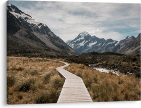 Obraz - Chodnik w dolinie góry Mt. Cook (70x50 cm)