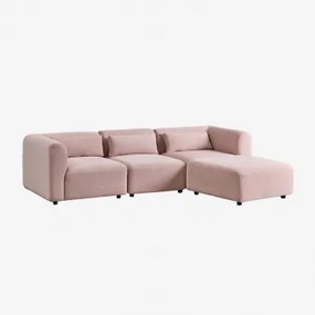 Fogler 3-częściowa Modułowa Sofa Z Pufem Sztruksu Wino Różowe - Sklum
