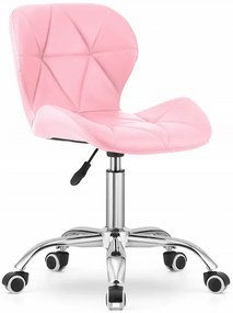 Różowy pikowany fotel obrotowy N2-N07