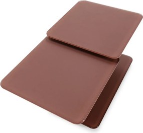 Szklany stolik w kolorze terakoty 54x115 cm Elvi – Marckeric