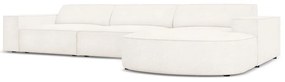 Beżowy narożnik (prawostronny) z materiału bouclé Jodie – Micadoni Home
