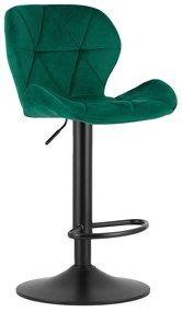 Zielone krzesło barowe WEST VELVET z czarną nogą