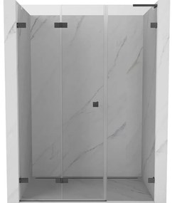 Mexen Lunar-F L drzwi prysznicowe składane lewe 115 cm, transparent, gun gray szczotkowany - 836SL-115-050-66-00-L