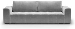 Jasnoszara aksamitna rozkładana sofa Milo Casa Luca