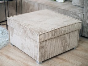 Kremowy taboret SMART COSARO z miejscem do przechowywania 65x65 cm