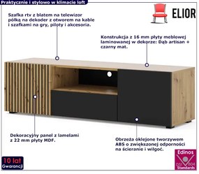 Szafka rtv z lamelowym frontem 150 cm - Aldo 7X
