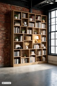 Duży regał biblioteczka na ścianę dąb artisan M5-W48