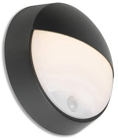 Lampa ścienna zewnętrzna czarna z LED z czujnikiem ruchu IP54 - Hortus
