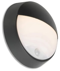 Zewnetrzna Kinkiet / Lampa scienna zewnętrzny czarny LED czujnik ruchu/zmierzchu IP54 - Hortus Nowoczesny Oswietlenie zewnetrzne