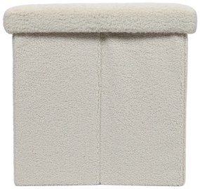 Pufa ze schowkiem boucle BINI, 38 x 38 x 38 cm