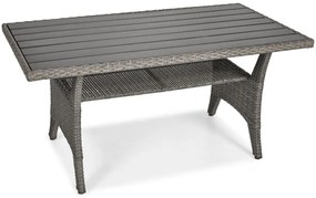 Zestaw mebli ogrodowych z narożnikiem i pufami Sztokholm Plus, grafitowy