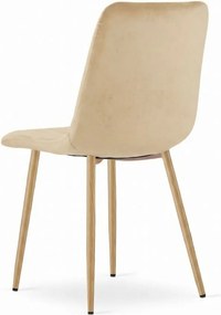 Kremowe aksamitne krzesło LAVA BUTTER CREAM