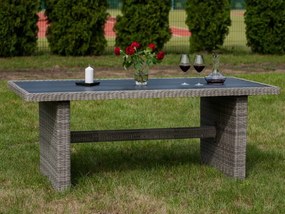 Duży stół ogrodowy okrągły technorattan 200 x 100 cm VERO