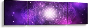 Obraz fioletowej abstrakcji (170x50 cm)