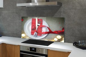 Panel szklany do Kuchni Kolacja przy Świecach w Kształcie Serca