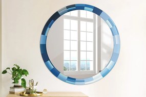 Lustro dekoracyjne okrągłe Niebieski abstrakcyjny