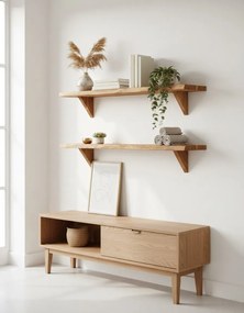 Zestaw drewnianych półek ściennych D6-W76