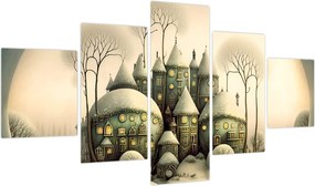 Obraz - Bajkowe domki (125x70 cm)
