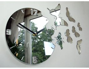 Zegar ścienny cichy nowoczesny do salonu lub sypialni akrylowy z motylami