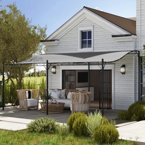 Outsunny Pergola 3 x 5 m, elastyczne zadaszenie ogrodowe z wodoodporną plandeką i metalową ramą, osłona przed słońcem, Ciemnoszary
