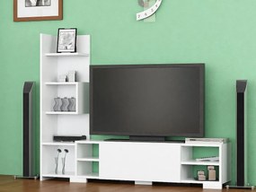 Stojak pod telewizor – 160 cm X 120 cm X 29,5 cm – Biały – Płyta wiórowa