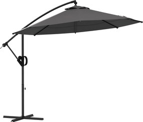 Outsunny Parasol Ampelowy, z Krzyżową Podstawą, 293 x 293 x 260 cm, Szary