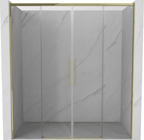 Mexen Rox Duo drzwi prysznicowe rozsuwane 170 cm, transparent, złote - 8C2-170-002-50-00