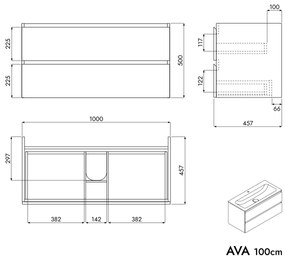 Szafka podumywalkowa AVA 100 cm