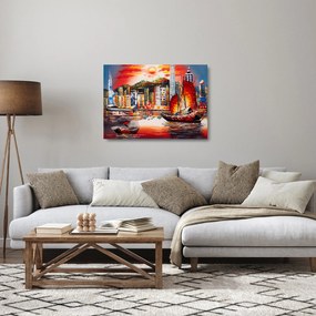 Obraz na szkle - Victoria Harbor, Hong Kong, obraz olejny (70x50 cm)
