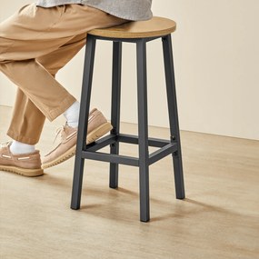Taboret barowy, hoker - dąb / nogi czarne