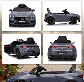 AIYAPLAY Dziecięcy samochód elektryczny, wzór Mercedes, silniki 12 V, pilot, światła LED, muzyka, dla dzieci 3-6 lat, szary