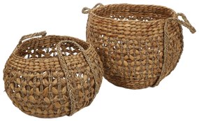 Plecione kosze z trawy morskiej, naturalne, 2 sztuki