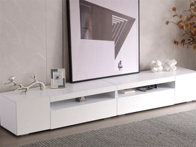 Meble TV 240 cm z regulowanym oświetleniem LED - styl nowoczesny - Biały