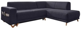 Antracytowy rozkładany/ze schowkiem narożnik (prawostronny/w kształcie litery L) Classy Sophie – Miuform