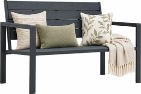 Szara ławka ogrodowa z oparciem P3-R25