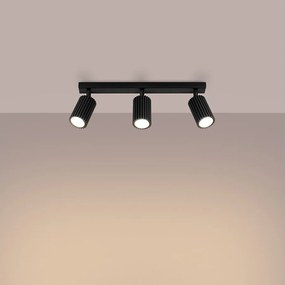 Lampa sufitowa minimalistyczny Gloow, aluminium - 3 źródło światła 3000K - L.45 x H.16.5 cm - czarny