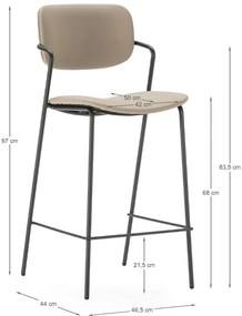 Beżowe hokery zestaw 2 szt. (wysokość siedziska 68 cm) Maika – Marckeric