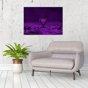 Obraz na szkle - fioletowe serce (70x50 cm)