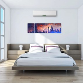 Obraz - Zimowy zmierzch (170x50 cm)