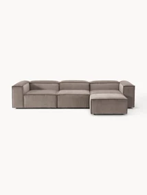 Sofa modułowa ze sztruksu z pufem Lennon (4-osobowa)