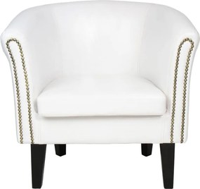 MIADOMODO Fotel Chesterfield z taboretem - biały