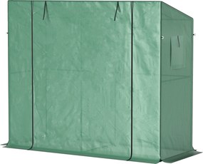 Outsunny Mini szklarnia przyścienna z rolowanymi drzwiami i siatkowymi oknami, odporna na UV, do roślin, sadzonek i kwiatów, zielona | Aosom PL