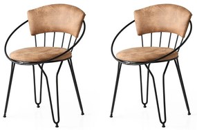 Zestaw krzeseł do jadalni Istanbul Beige and Black, 2 szt.