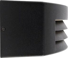 Nowoczesna lampa ścienna zewnętrzna czarna IP44 - Hurricane 1