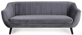 SOFA ELITE 3 VELVET SZARY BLUVEL 14 / WENGE SIGNAL