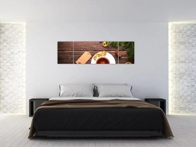 Obraz - kubek z dekoracjami (170x50 cm)
