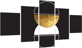 Obraz - Abstrakcja złoto i czerń N⁰2 (125x70 cm)